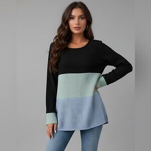 Cotton Tricolour Long Sleeve Shirt